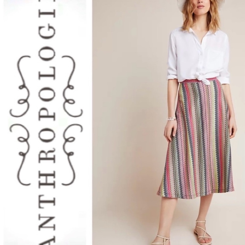 NWOT Anthropologie Maeve Arely Chevron Skirt‎ Size XS